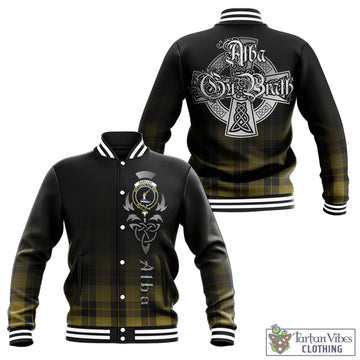 Barclay Dress Tartan Baseball Jacket Featuring Alba Gu Brath Family Crest Celtic Inspired