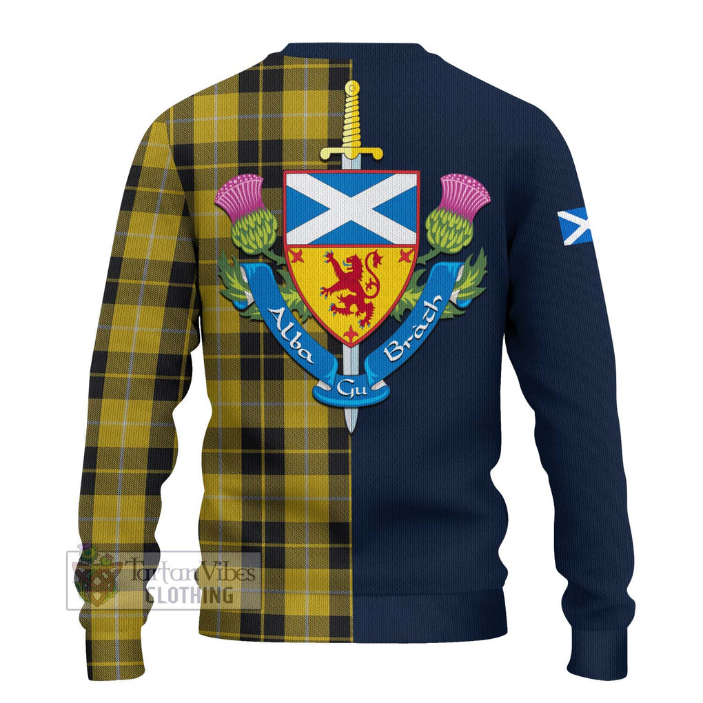 Tartan Vibes Clothing Barclay Dress Tartan Knitted Sweater with Scottish Lion Royal Arm Half Style