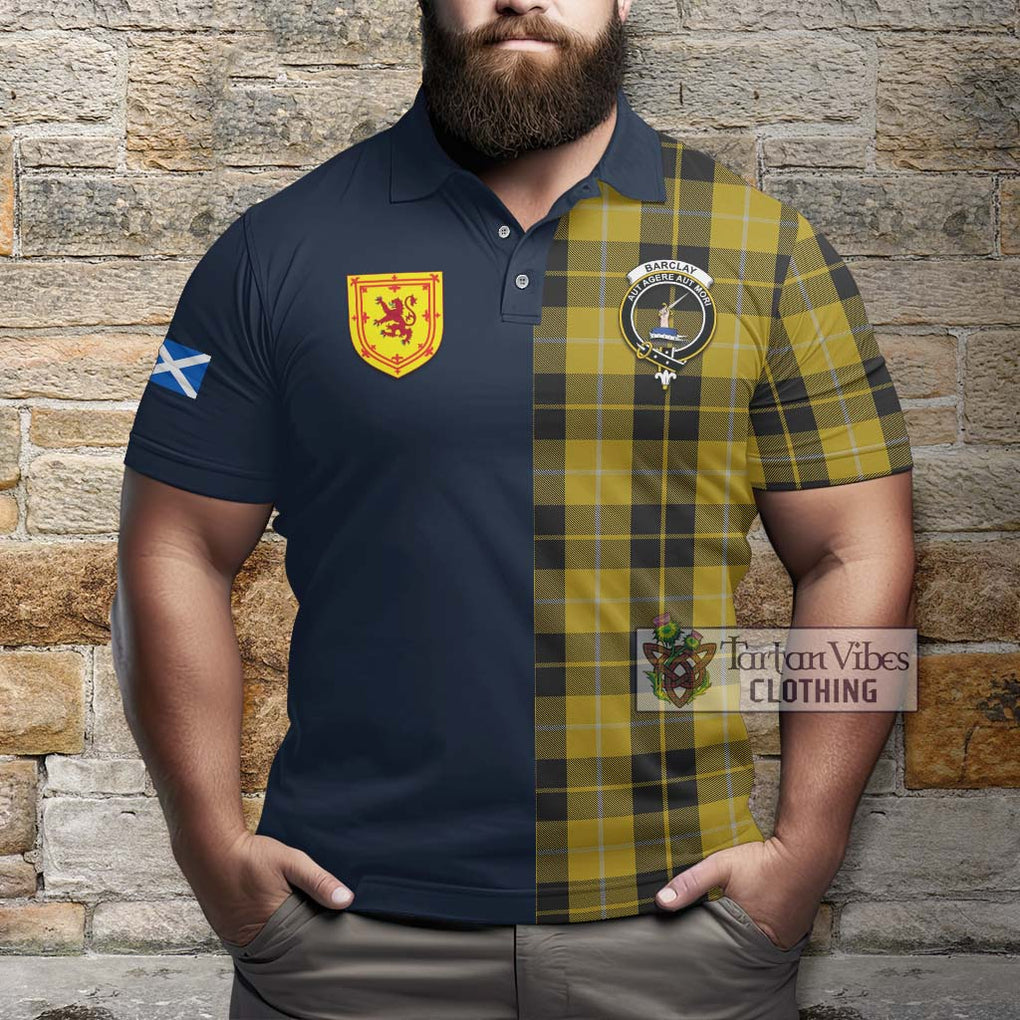 Tartan Vibes Clothing Barclay Dress Tartan Polo Shirt with Scottish Lion Royal Arm Half Style