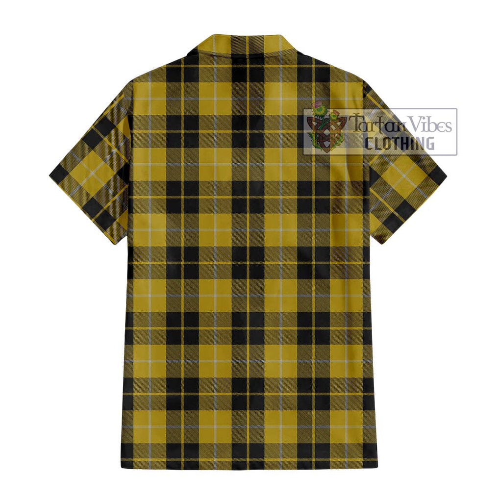 Barclay Dress Tartan Short Sleeve Button Shirt with Family Crest DNA In Me Style - Tartanvibesclothing Shop