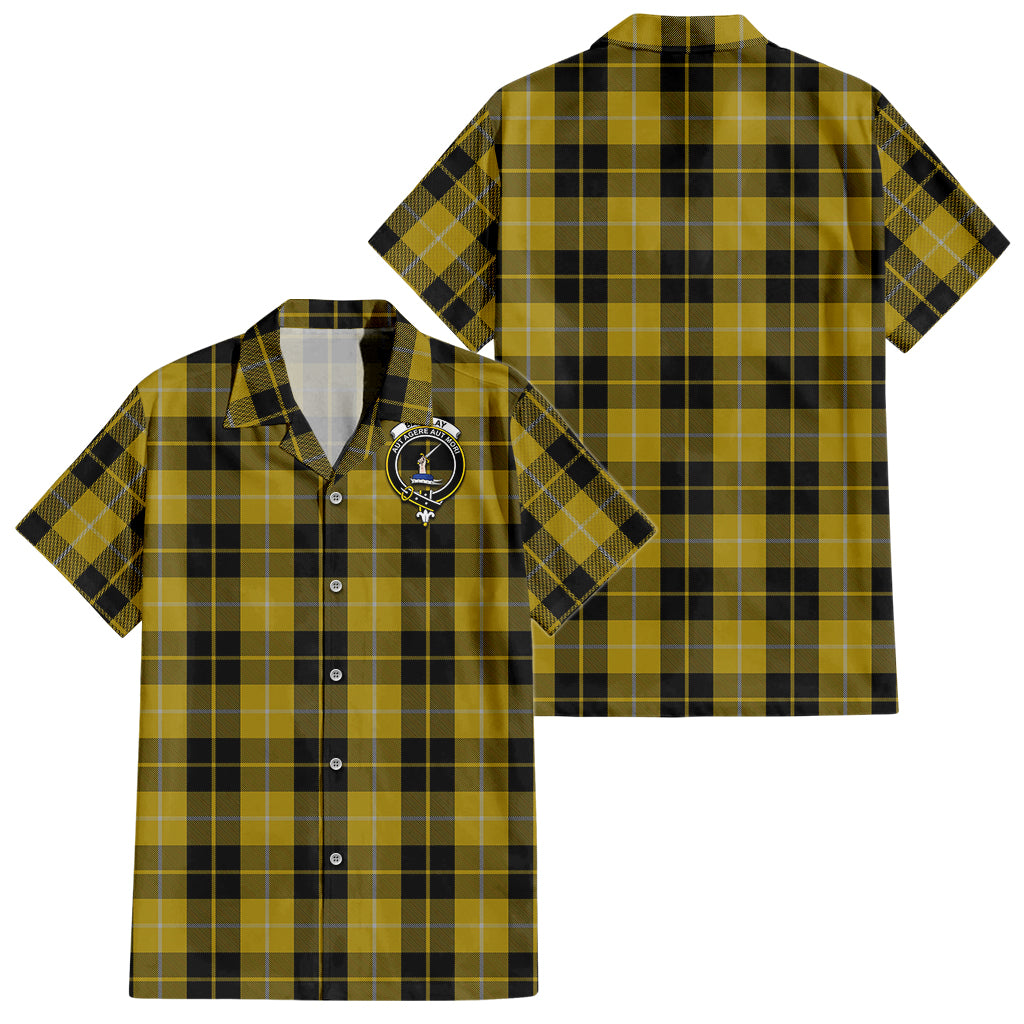 Barclay Dress Tartan Short Sleeve Button Down Shirt with Family Crest - Tartanvibesclothing