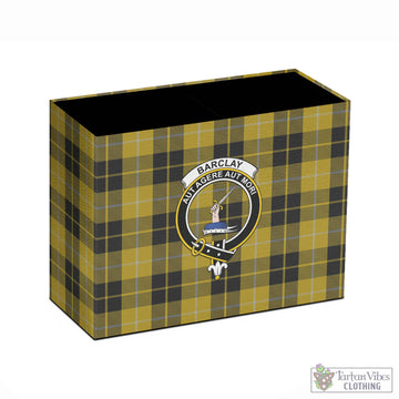 Barclay Dress Tartan Pen Holder with Family Crest