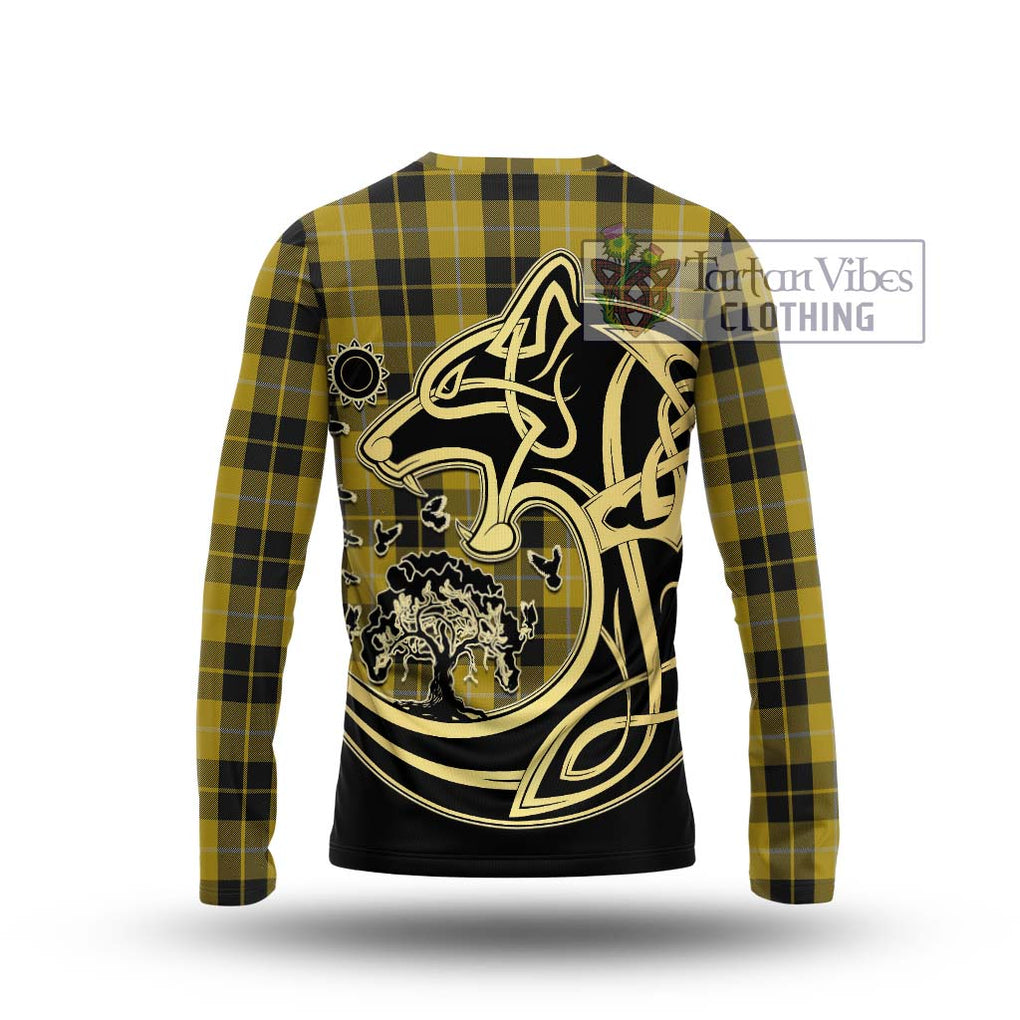 Barclay Dress Tartan Long Sleeve T-Shirt with Family Crest Celtic Wolf Style - Tartan Vibes Clothing