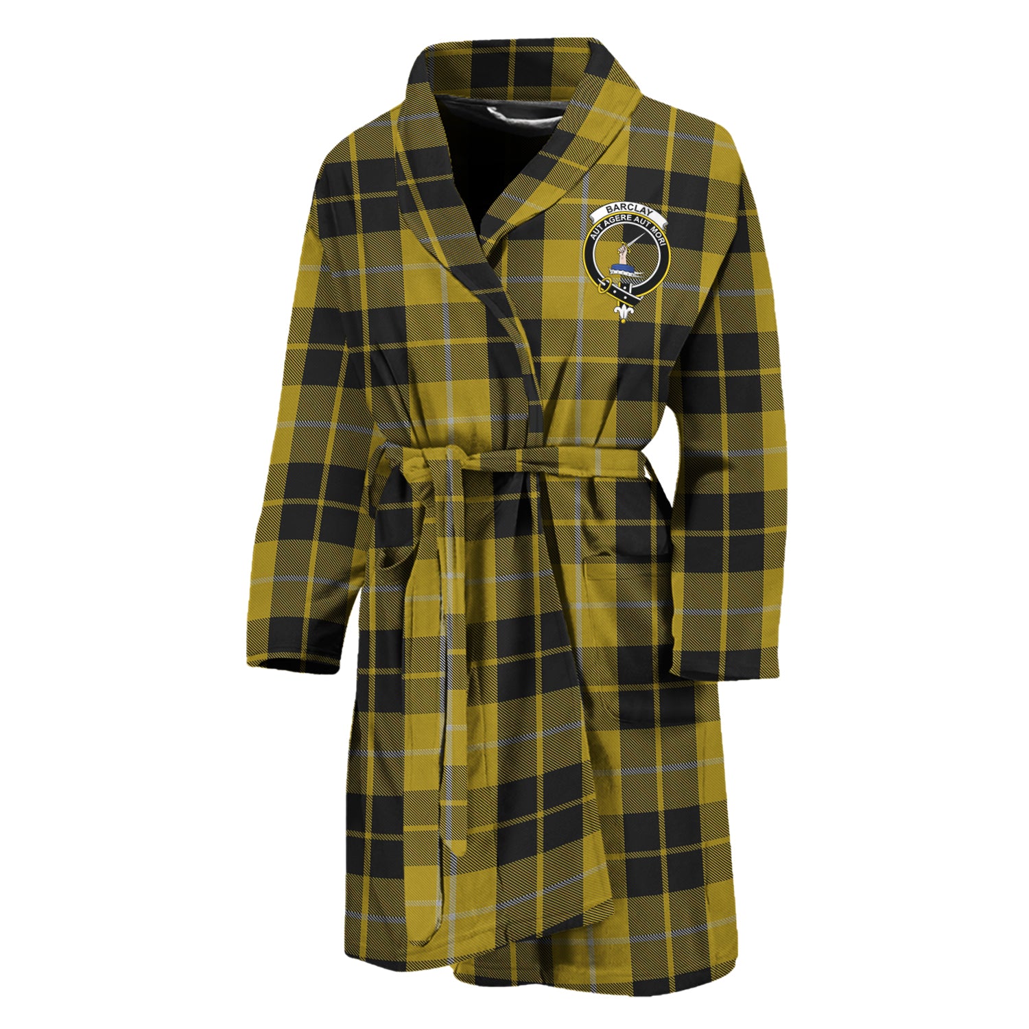 Barclay Dress Tartan Bathrobe with Family Crest Unisex M - Tartan Vibes Clothing