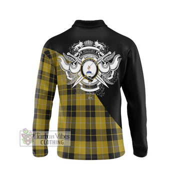 Barclay Dress Tartan Long Sleeve Polo Shirt with Family Crest and Military Logo Style