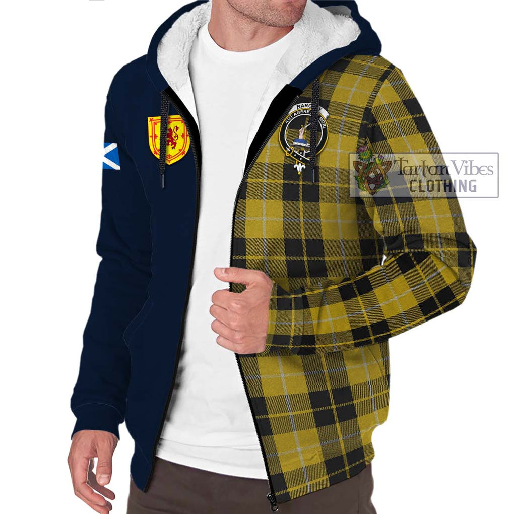 Tartan Vibes Clothing Barclay Dress Tartan Sherpa Hoodie with Scottish Lion Royal Arm Half Style