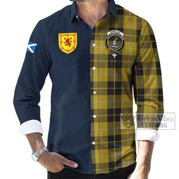 Barclay Dress Tartan Long Sleeve Button Shirt Alba with Scottish Lion Royal Arm Half Style