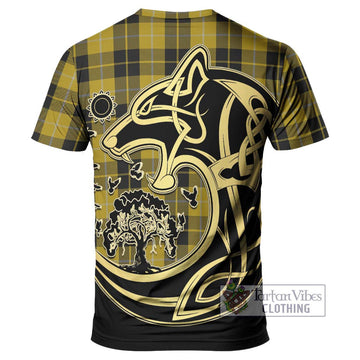 Barclay Dress Tartan T-Shirt with Family Crest Celtic Wolf Style