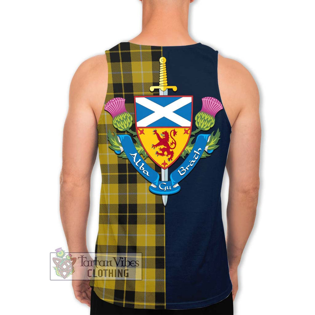 Tartan Vibes Clothing Barclay Dress Tartan Men's Tank Top with Scottish Lion Royal Arm Half Style