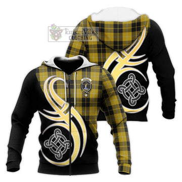 Barclay Dress Tartan Knitted Hoodie with Family Crest and Celtic Symbol Style