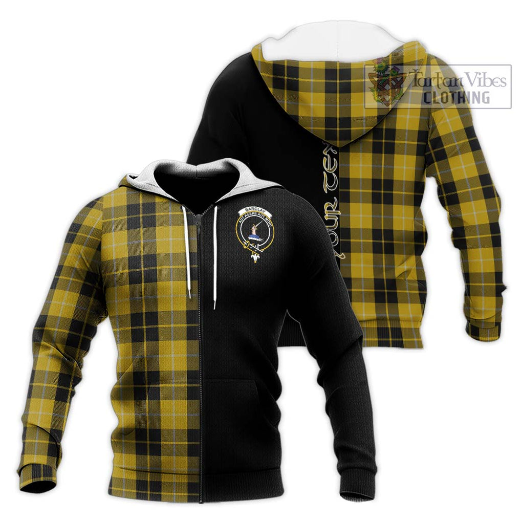 Barclay Dress Tartan Knitted Hoodie with Family Crest and Half Of Me Style Unisex Knitted Zip Hoodie - Tartanvibesclothing Shop