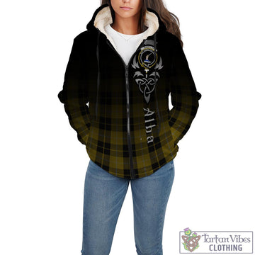 Barclay Dress Tartan Sherpa Hoodie Featuring Alba Gu Brath Family Crest Celtic Inspired