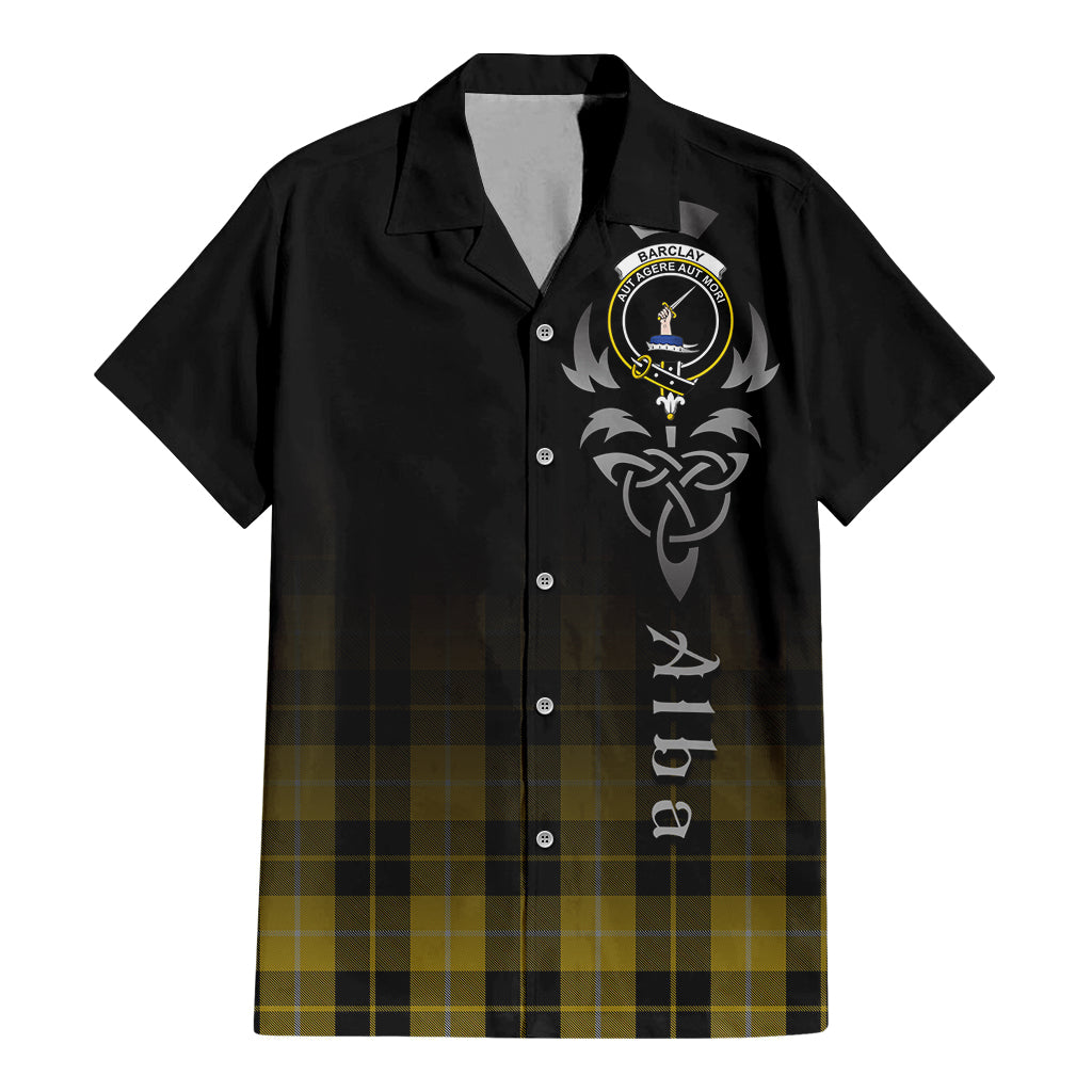 Tartan Vibes Clothing Barclay Dress Tartan Short Sleeve Button Up Featuring Alba Gu Brath Family Crest Celtic Inspired