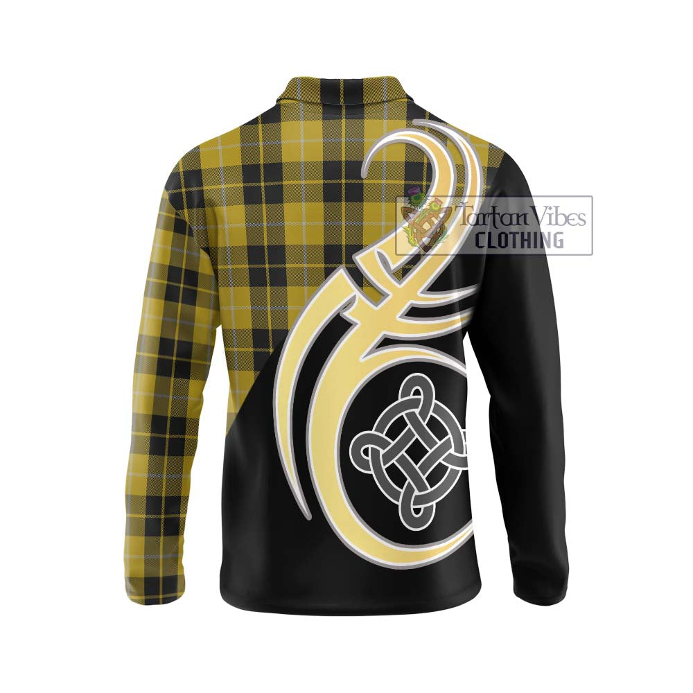 Barclay Dress Tartan Long Sleeve Polo Shirt with Family Crest and Celtic Symbol Style - Tartan Vibes Clothing