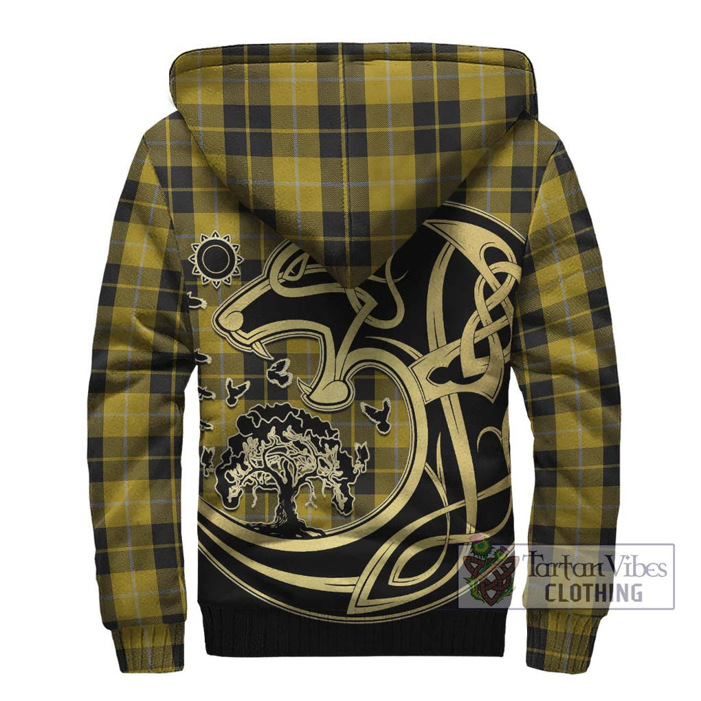 Barclay Dress Tartan Sherpa Hoodie with Family Crest Celtic Wolf Style - Tartan Vibes Clothing