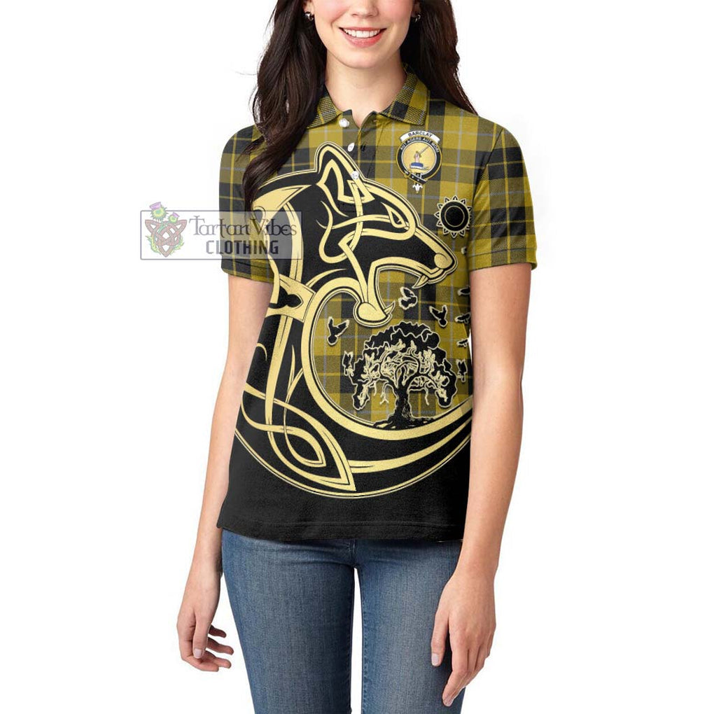 Barclay Dress Tartan Women's Polo Shirt with Family Crest Celtic Wolf Style - Tartanvibesclothing Shop