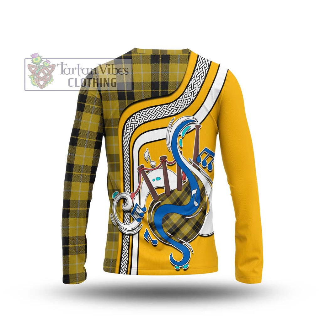 Tartan Vibes Clothing Barclay Dress Tartan Long Sleeve T-Shirt with Epic Bagpipe Style