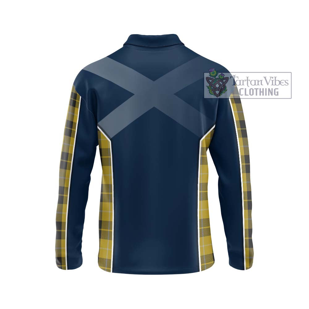 Barclay Dress Tartan Long Sleeve Polo Shirt with Family Crest and Lion Rampant Vibes Sport Style - Tartan Vibes Clothing