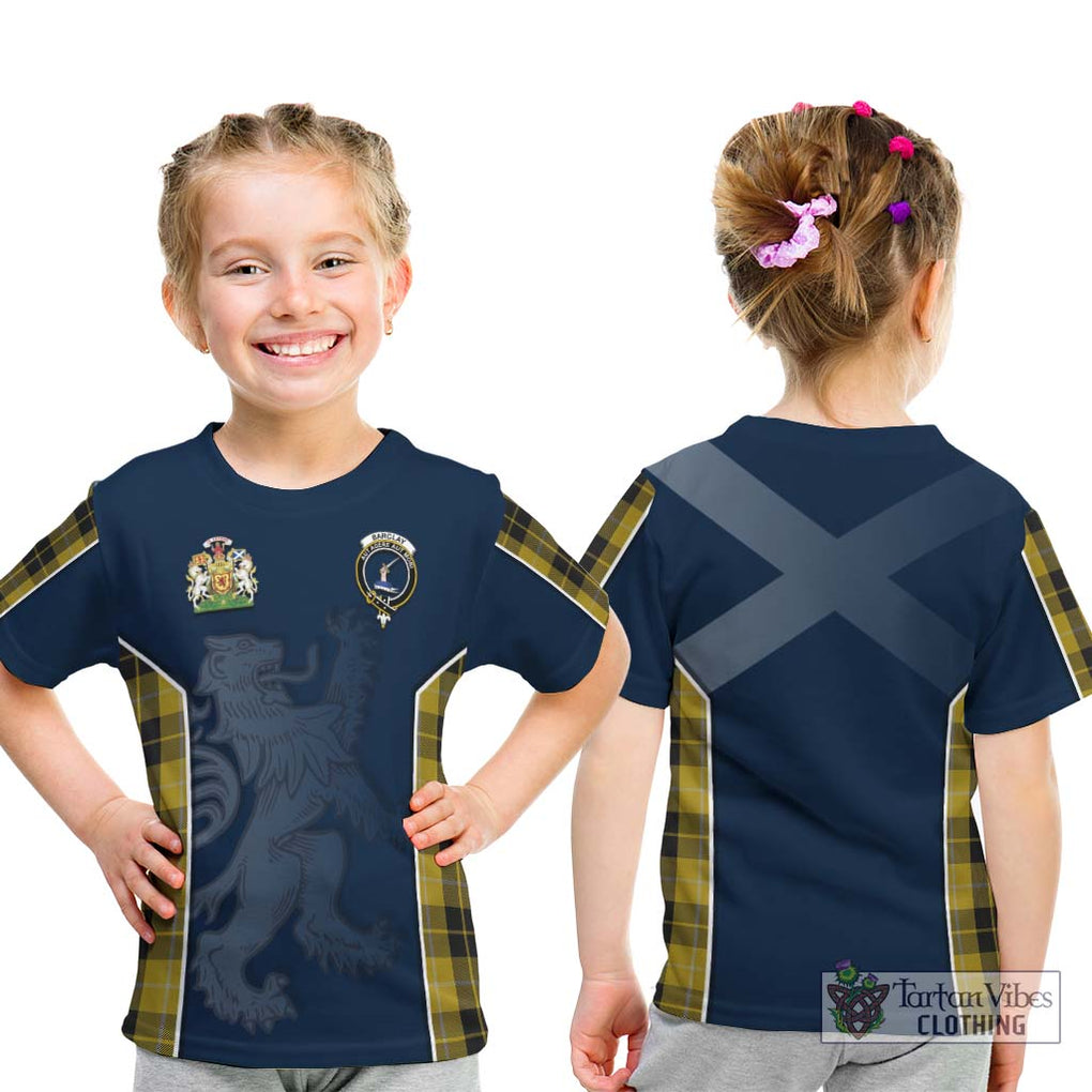 Barclay Dress Tartan Kid T-Shirt with Family Crest and Lion Rampant Vibes Sport Style - Tartan Vibes Clothing