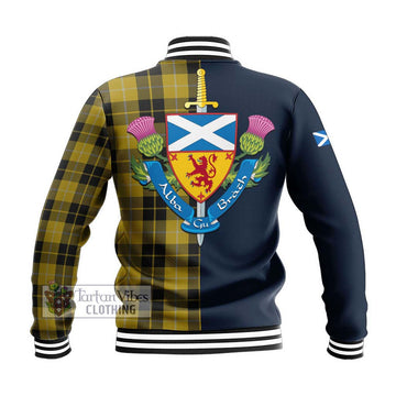 Barclay Dress Tartan Baseball Jacket Alba with Scottish Lion Royal Arm Half Style