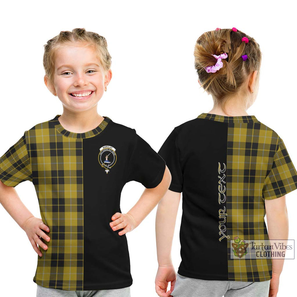 Barclay Dress Tartan Kid T-Shirt with Family Crest and Half Of Me Style - Tartanvibesclothing Shop