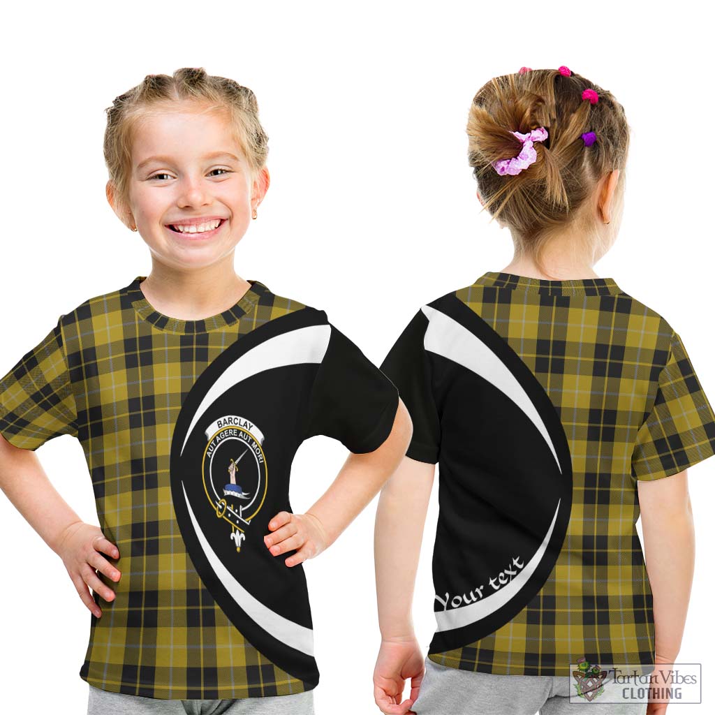 Barclay Dress Tartan Kid T-Shirt with Family Crest Circle Style - Tartan Vibes Clothing