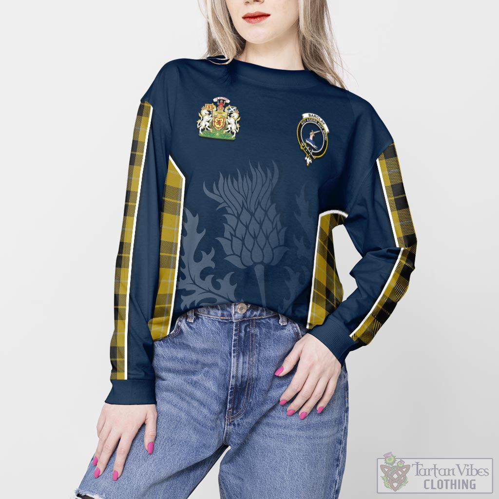 Tartan Vibes Clothing Barclay Dress Tartan Sweatshirt with Family Crest and Scottish Thistle Vibes Sport Style