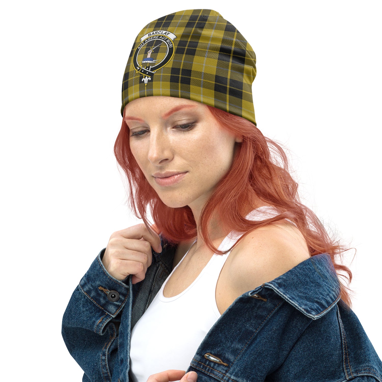 Barclay Dress Tartan Beanies Hat with Family Crest - Tartan Vibes Clothing