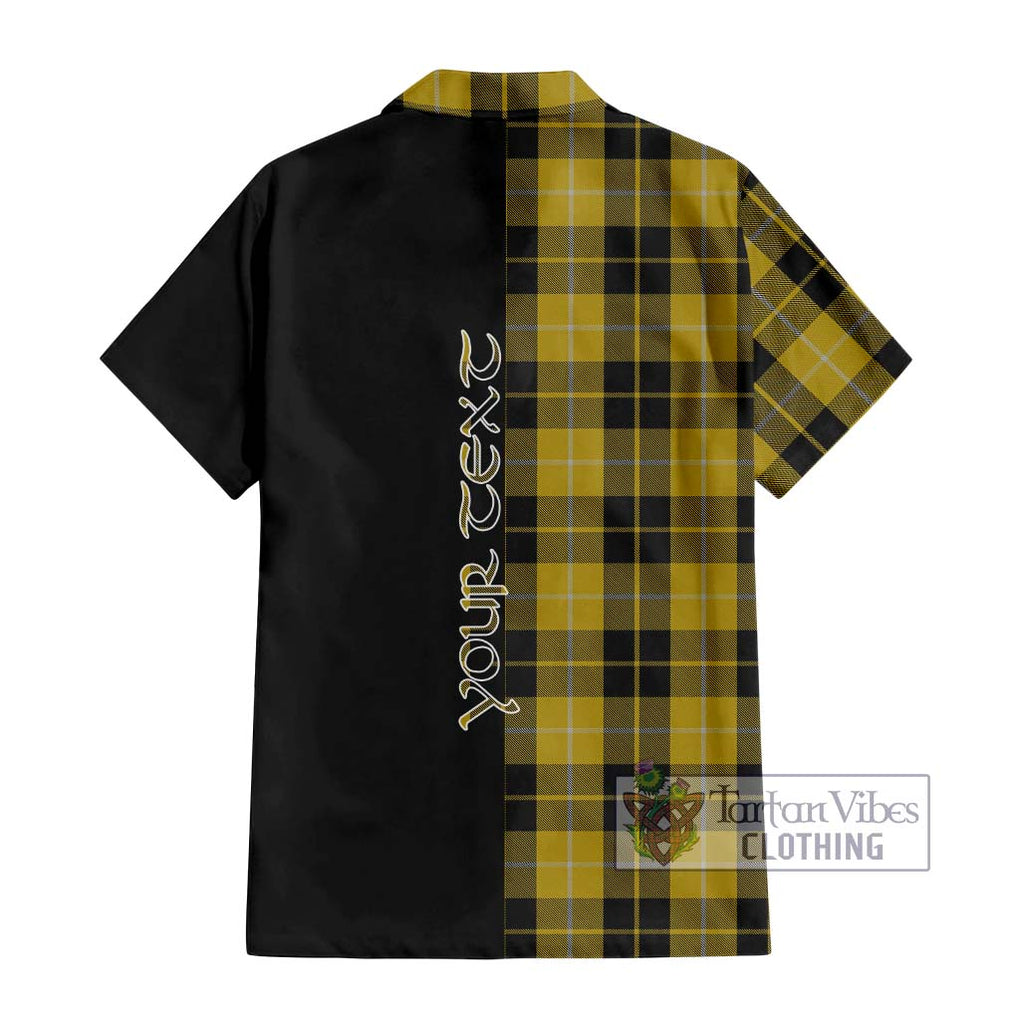 Barclay Dress Tartan Short Sleeve Button Shirt with Family Crest and Half Of Me Style - Tartanvibesclothing Shop