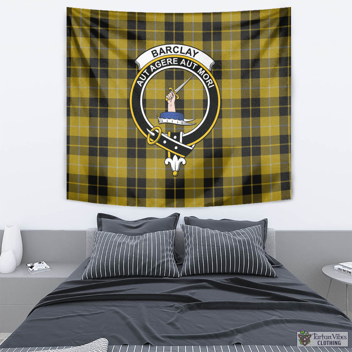 Tartan Vibes Clothing Barclay Dress Tartan Tapestry Wall Hanging and Home Decor for Room with Family Crest