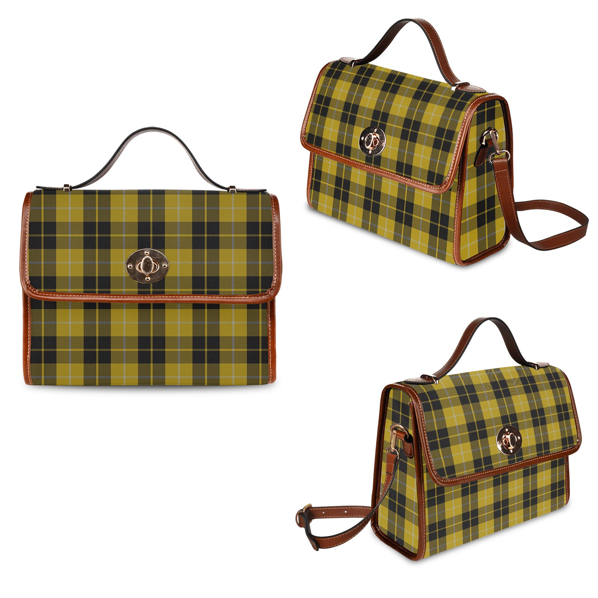 Barclay Dress Tartan Leather Strap Waterproof Canvas Bag - Tartanvibesclothing