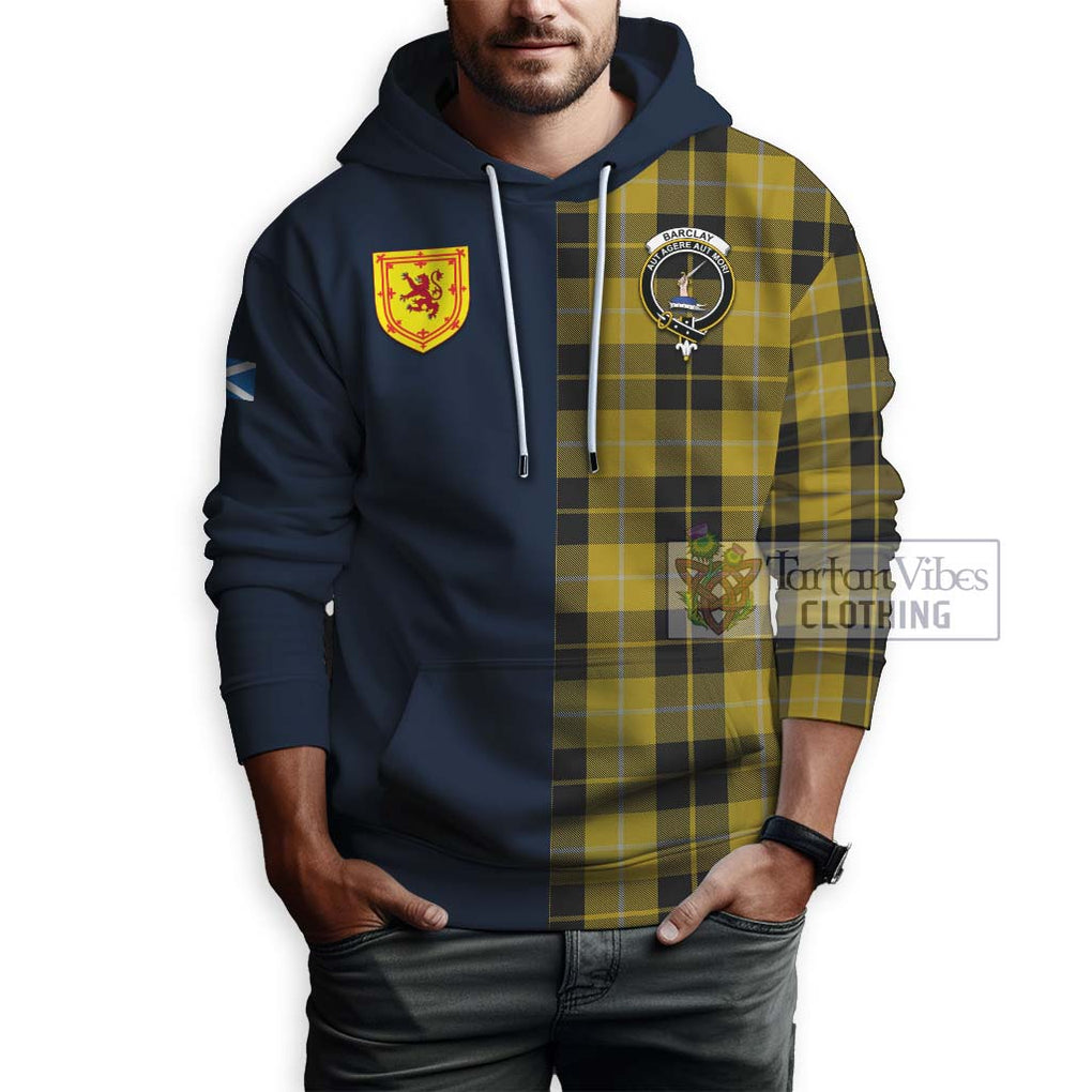 Tartan Vibes Clothing Barclay Dress Tartan Hoodie with Scottish Lion Royal Arm Half Style