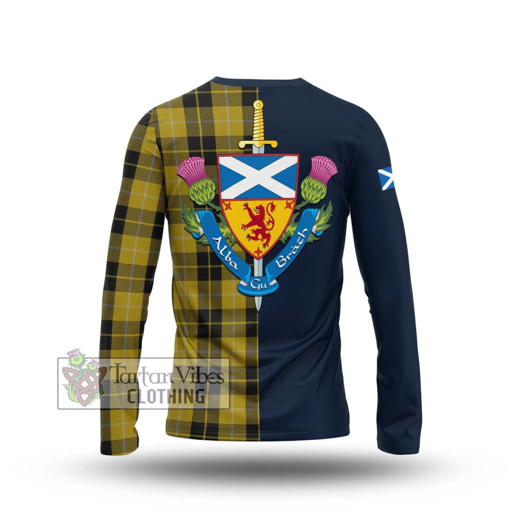 Tartan Vibes Clothing Barclay Dress Tartan Long Sleeve T-Shirt with Scottish Lion Royal Arm Half Style