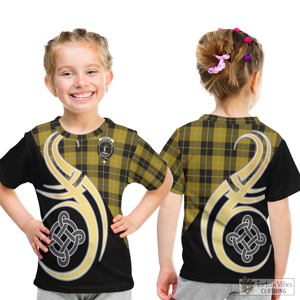 Barclay Dress Tartan Kid T-Shirt with Family Crest and Celtic Symbol Style - Tartan Vibes Clothing