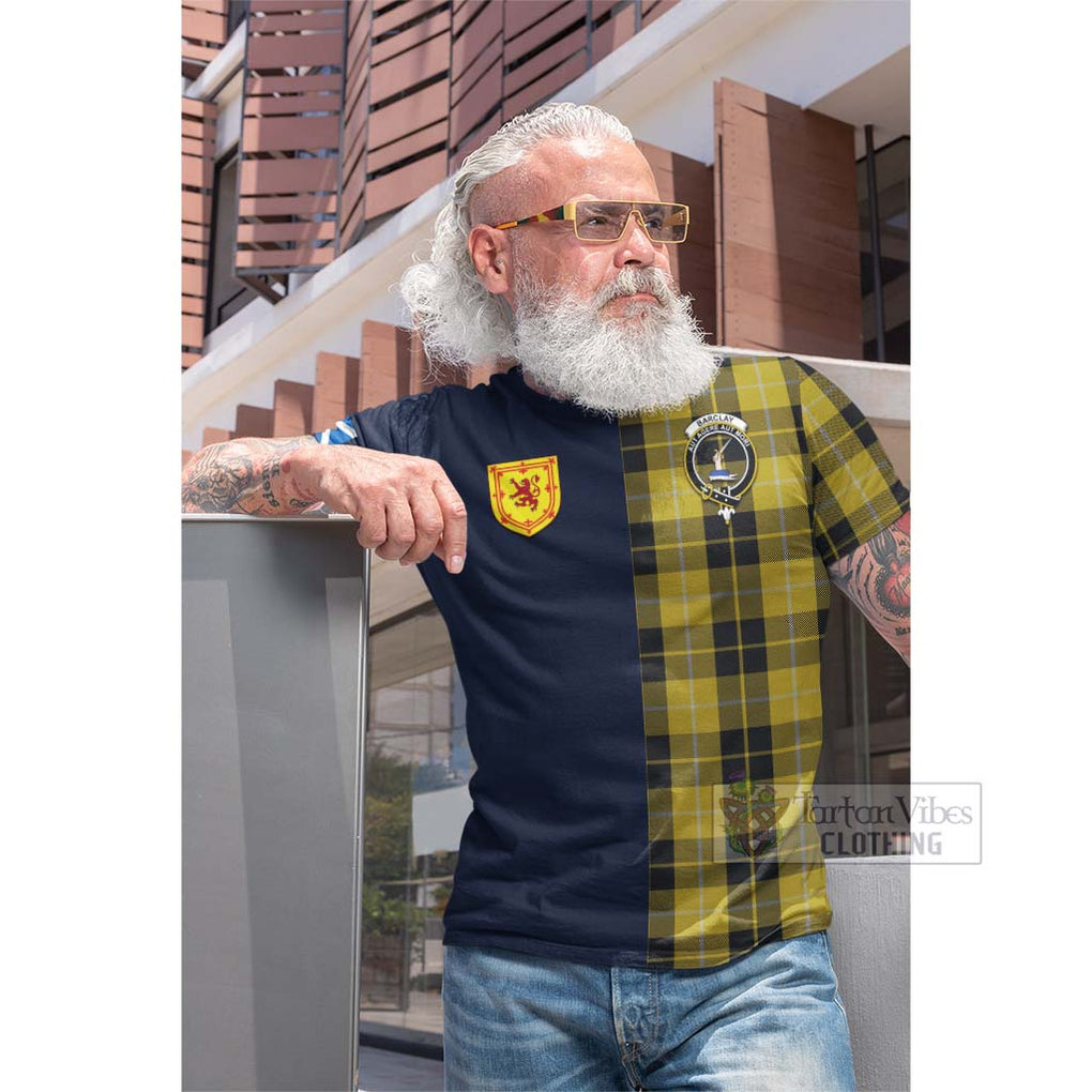 Tartan Vibes Clothing Barclay Dress Tartan Cotton T-shirt with Scottish Lion Royal Arm Half Style