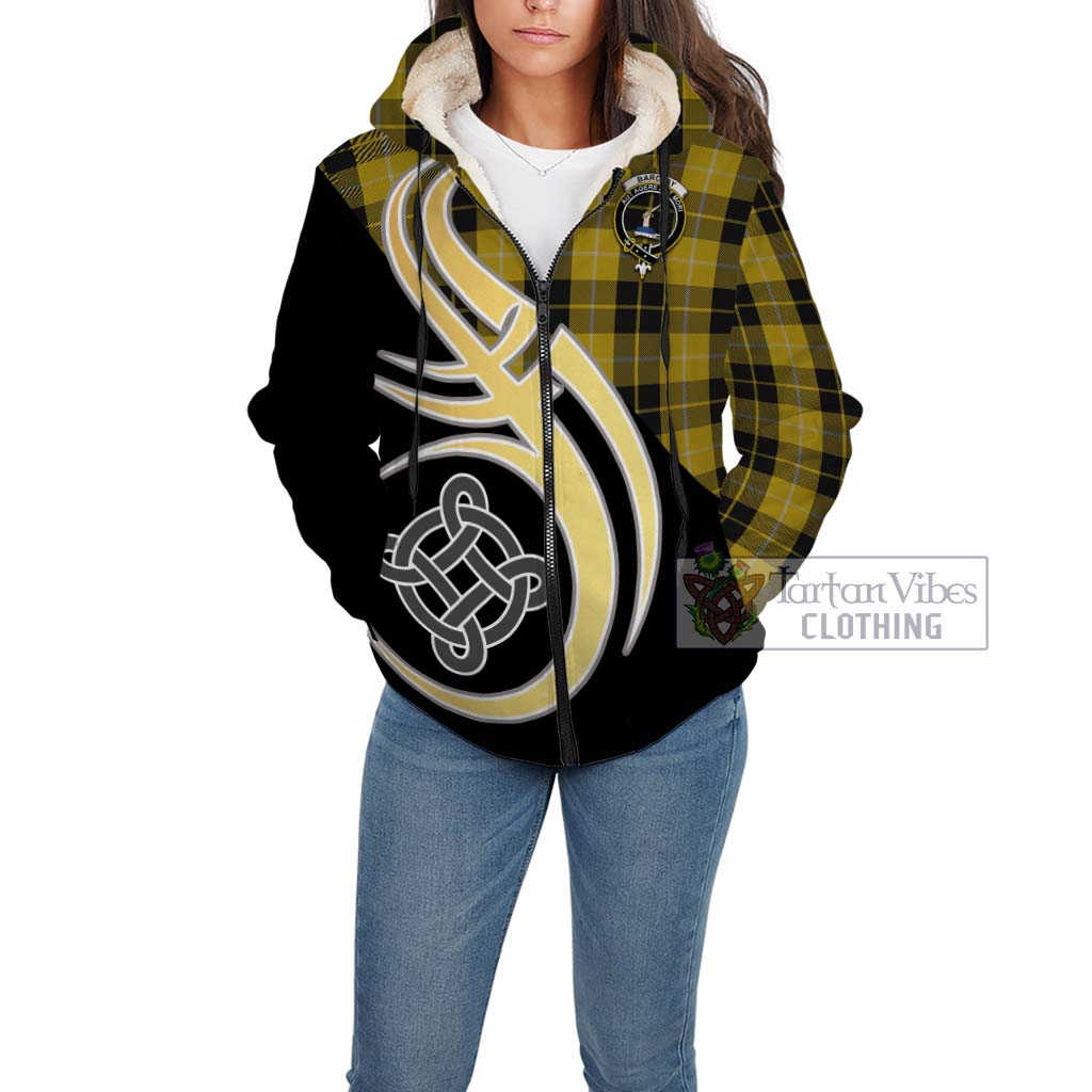 Barclay Dress Tartan Sherpa Hoodie with Family Crest and Celtic Symbol Style Unisex - Tartan Vibes Clothing