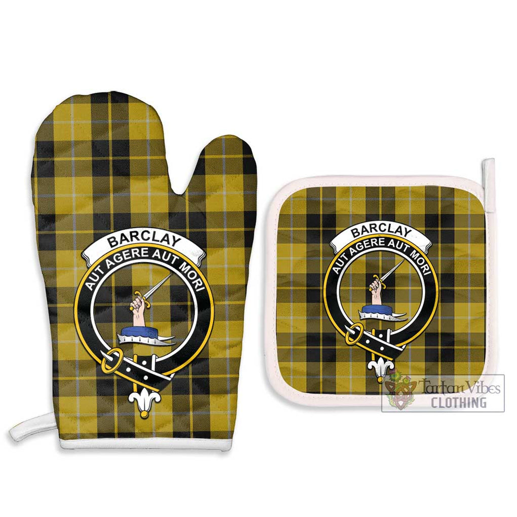 Barclay Dress Tartan Combo Oven Mitt & Pot-Holder with Family Crest Combo 1 Oven Mitt & 2 Pot-Holder White - Tartan Vibes Clothing