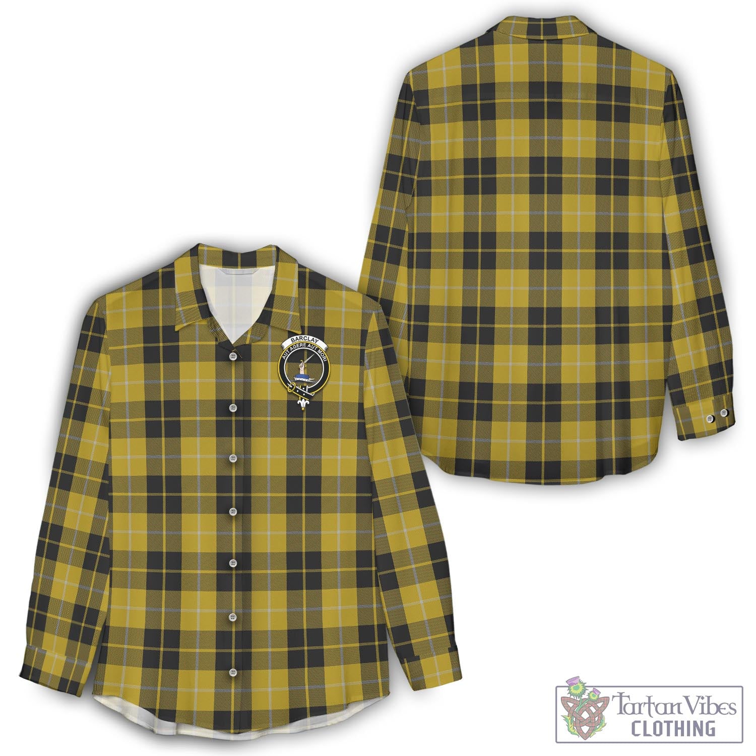 Tartan Vibes Clothing Barclay Dress Tartan Womens Casual Shirt with Family Crest