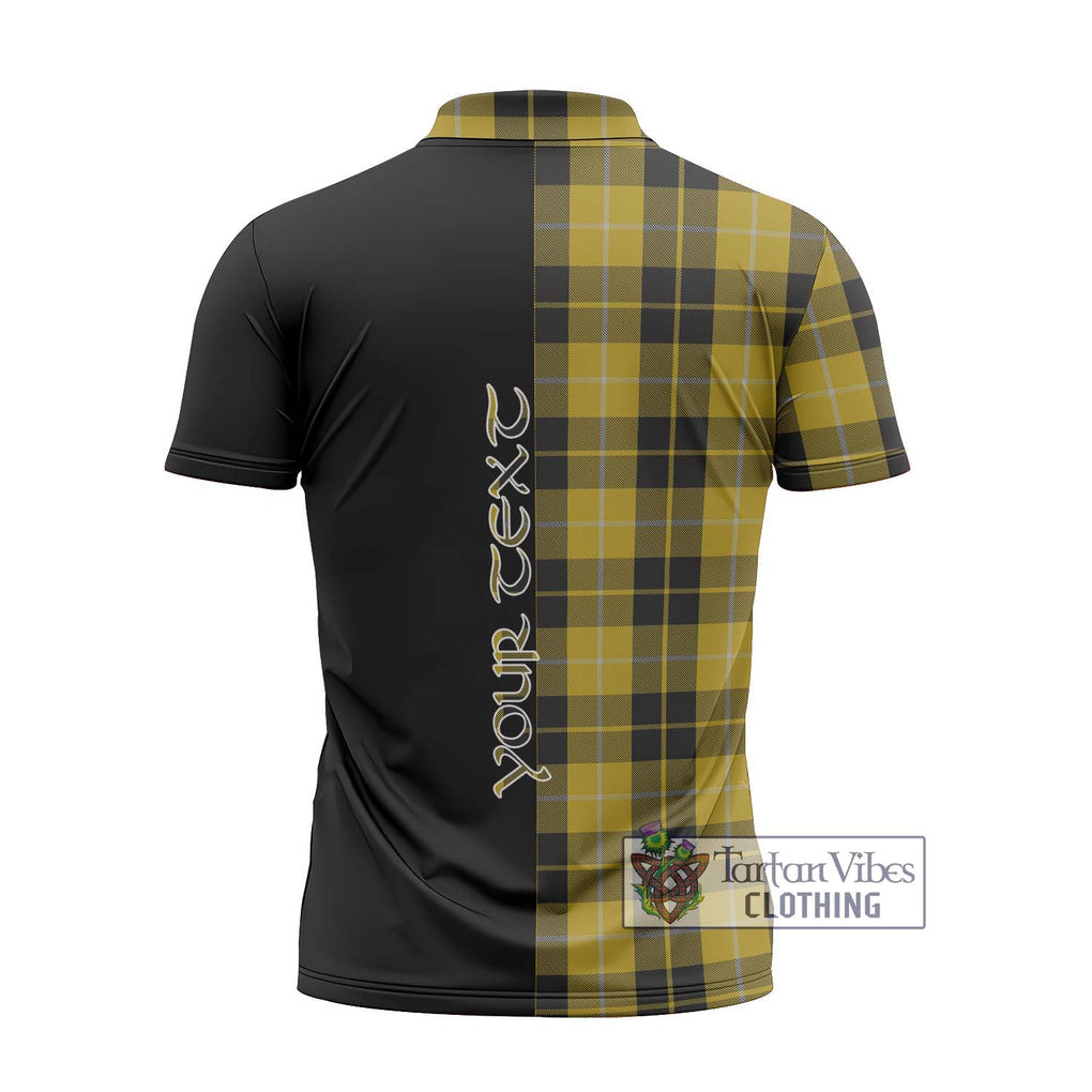 Barclay Dress Tartan Zipper Polo Shirt with Family Crest and Half Of Me Style - Tartanvibesclothing Shop