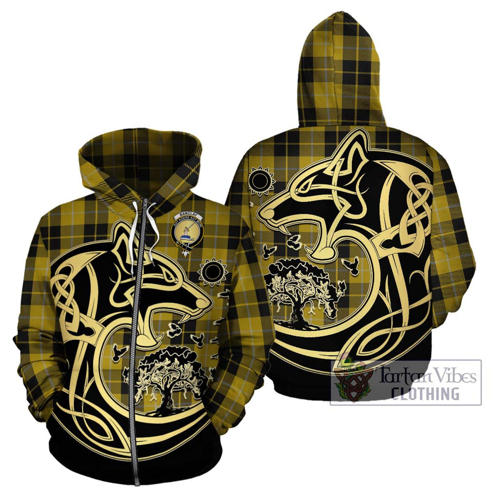 Barclay Dress Tartan Hoodie with Family Crest Celtic Wolf Style - Tartan Vibes Clothing