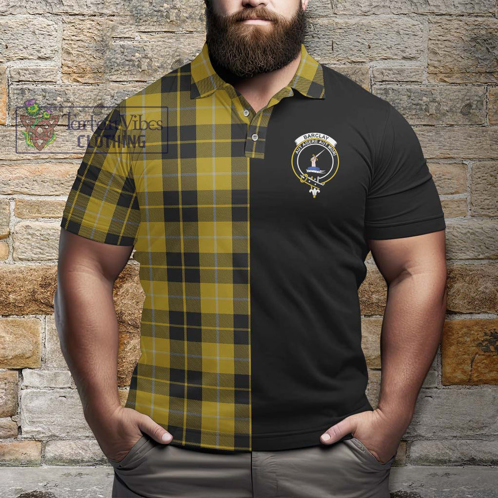 Barclay Dress Tartan Polo Shirt with Family Crest and Half Of Me Style - Tartanvibesclothing Shop