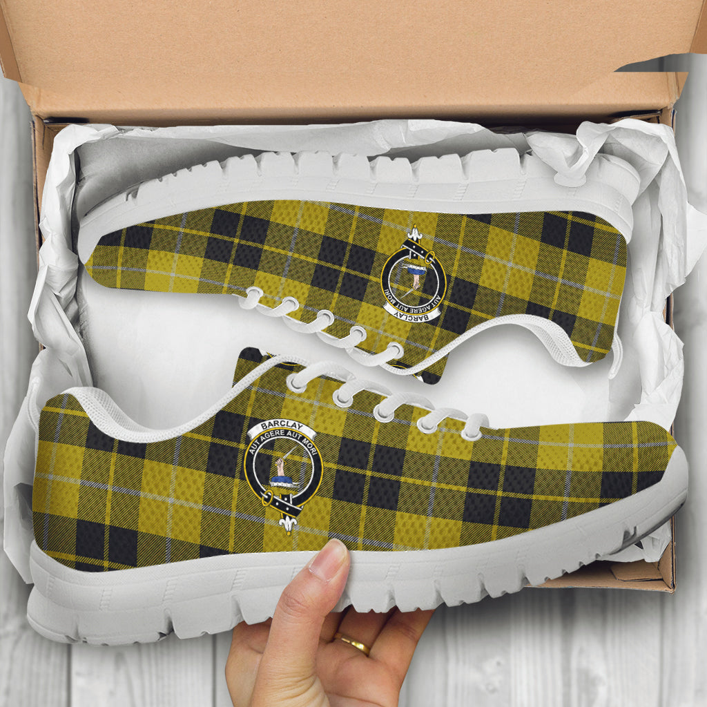 Barclay Dress Tartan Sneakers with Family Crest - Tartan Vibes Clothing