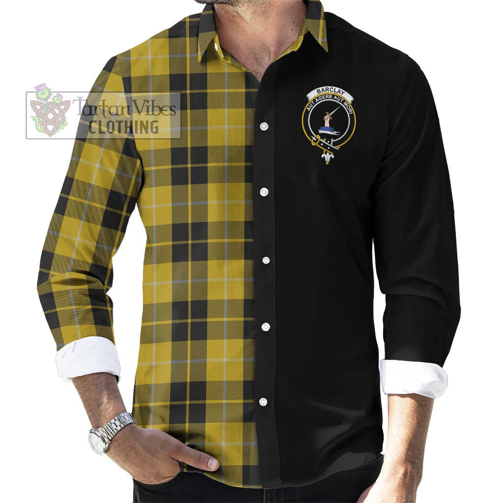 Barclay Dress Tartan Long Sleeve Button Shirt with Family Crest and Half Of Me Style - Tartanvibesclothing Shop