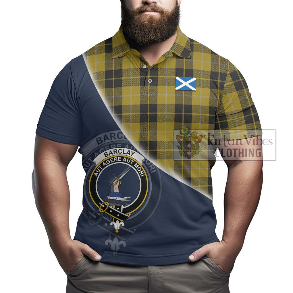 Barclay Dress Tartan Polo Shirt with Personalised National Flag and Family Crest Half Style - Tartanvibesclothing Shop