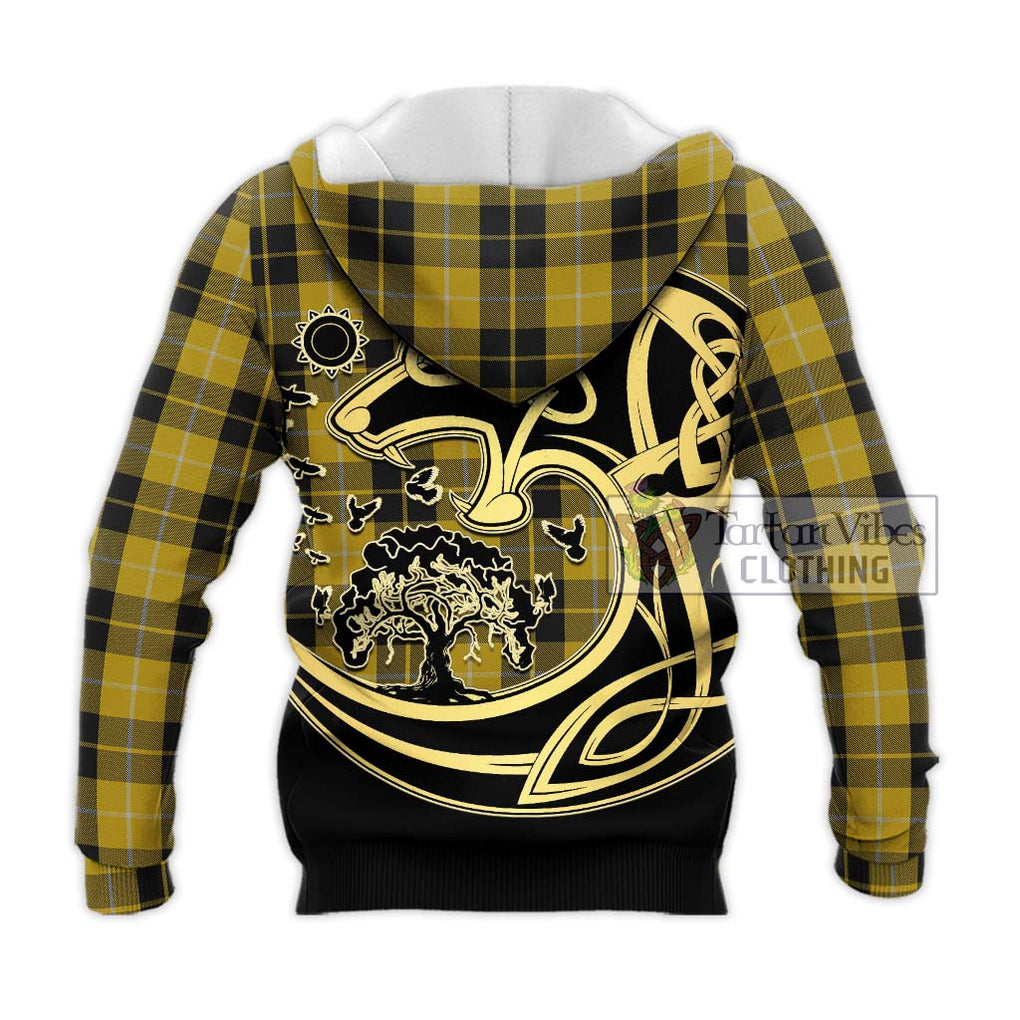 Barclay Dress Tartan Knitted Hoodie with Family Crest Celtic Wolf Style - Tartan Vibes Clothing