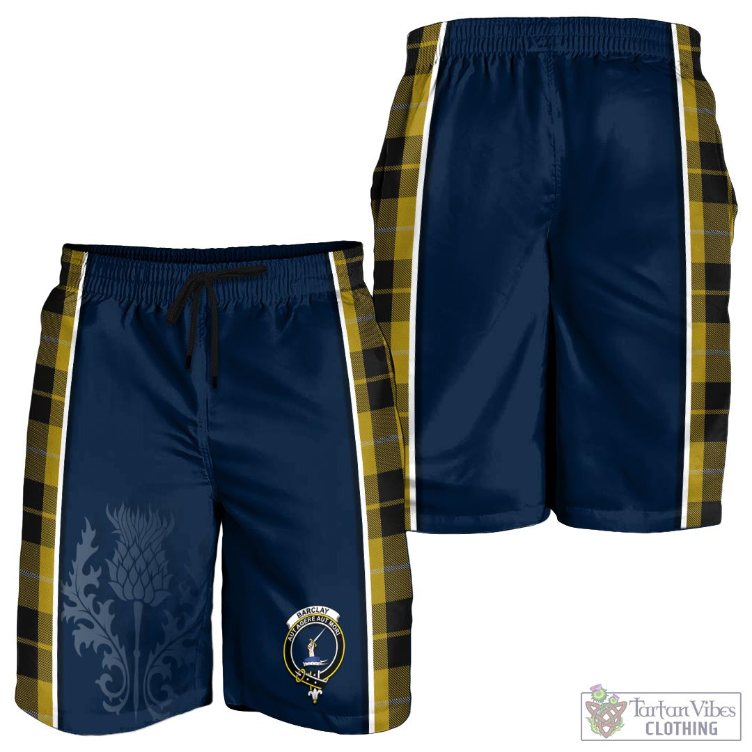 Tartan Vibes Clothing Barclay Dress Tartan Men's Shorts with Family Crest and Scottish Thistle Vibes Sport Style