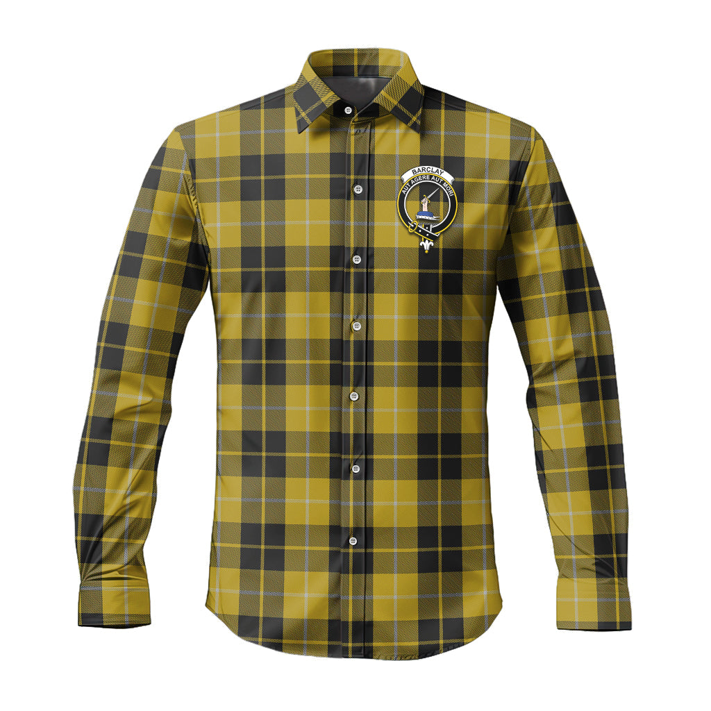 Barclay Dress Tartan Long Sleeve Button Up Shirt with Family Crest - Tartanvibesclothing