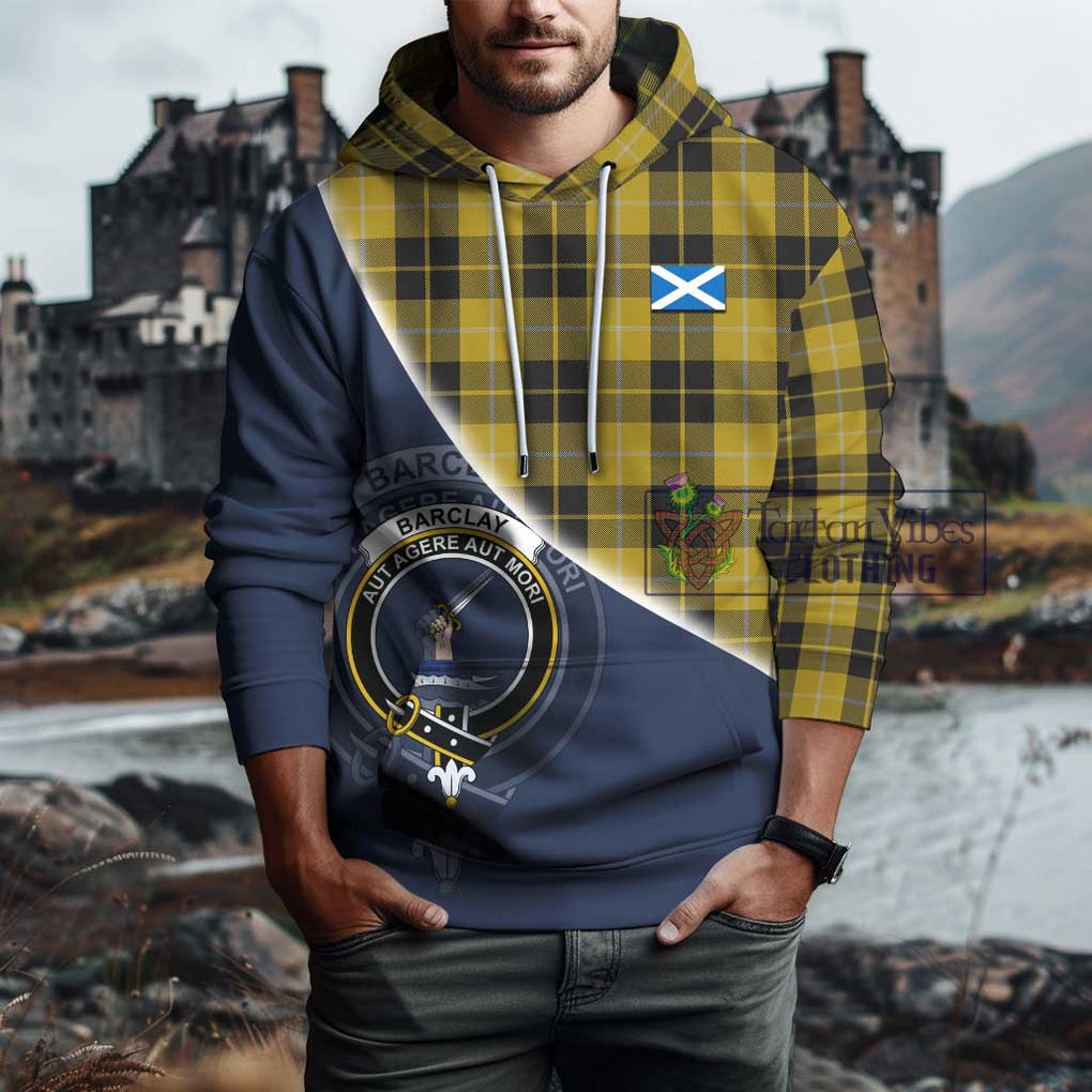 Barclay Dress Tartan Hoodie with Personalised National Flag and Family Crest Half Style - Tartanvibesclothing Shop