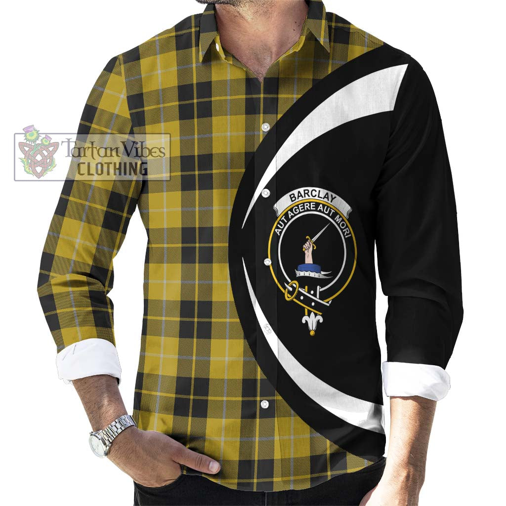 Barclay Dress Tartan Long Sleeve Button Up with Family Crest Circle Style - Tartan Vibes Clothing