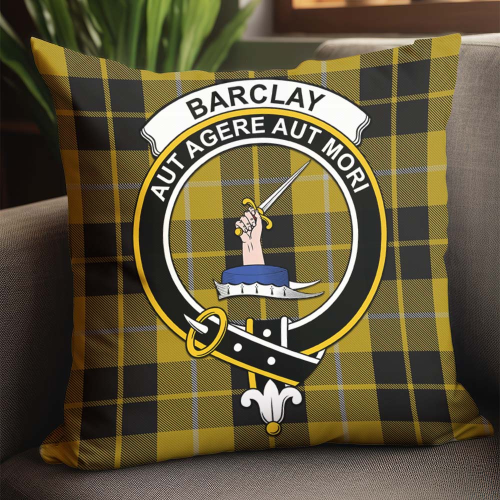 Barclay Dress Tartan Pillow Cover with Family Crest - Tartanvibesclothing